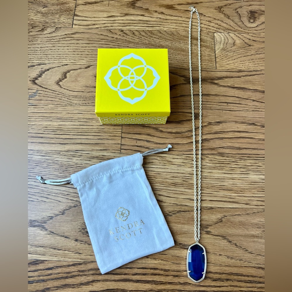 Kendra Scott Rayne Necklace • Navy Cats Eye